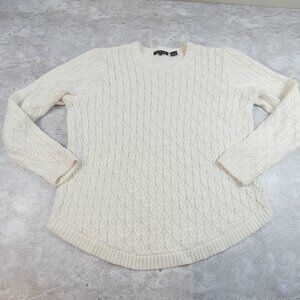 Jeanne Pierre Sweater Womens XL Ivory Cable Knit